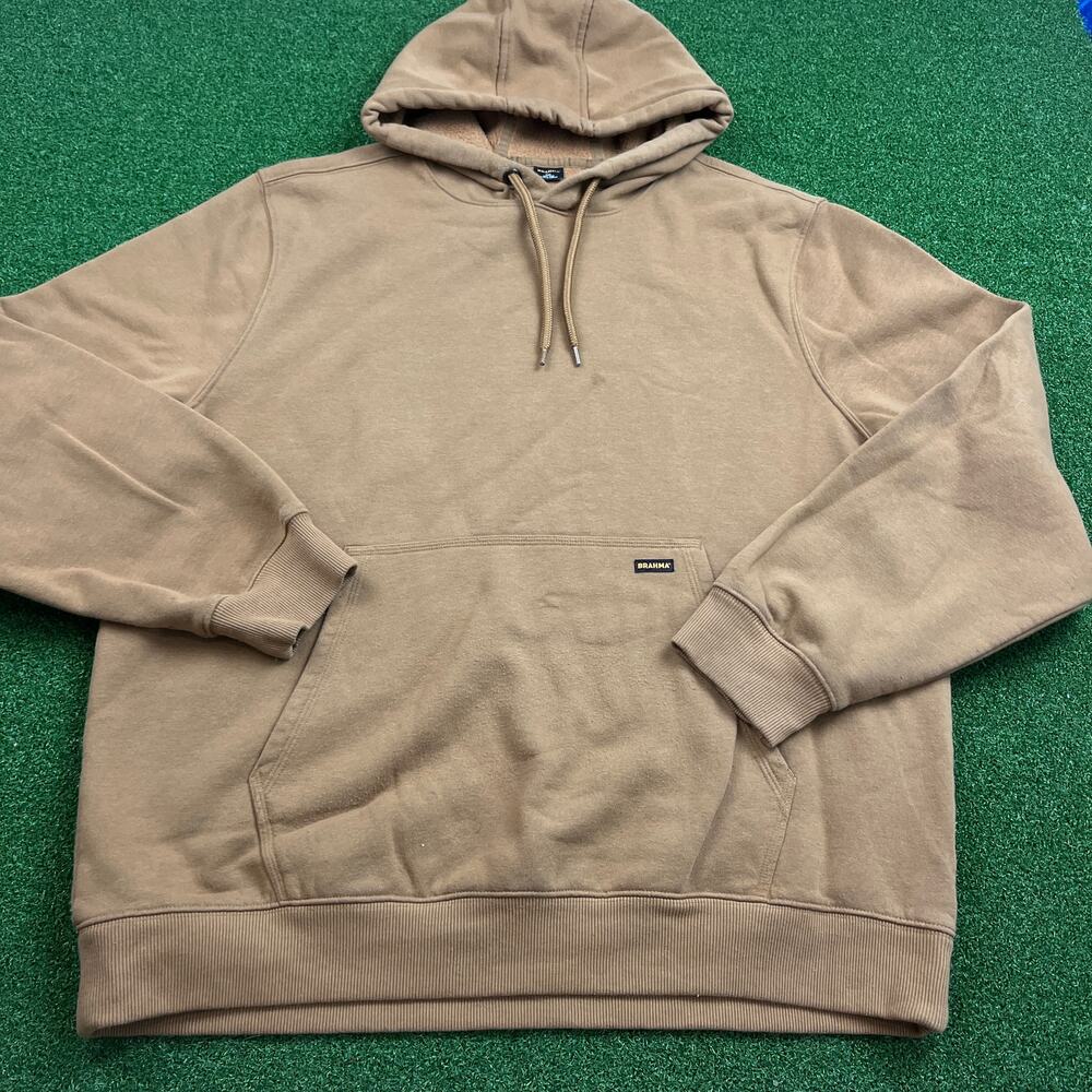 Brahma Mens Brown Fleece Work Wear Pullover Hoodie Sz 2XL